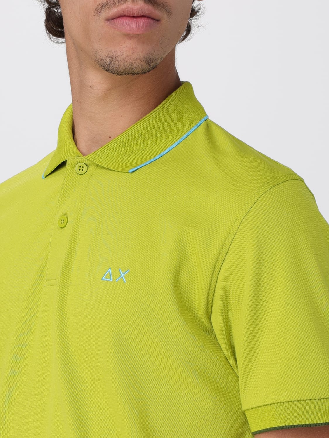 SUN68 POLO: Polo in cotone con mini logo SUN68, Verde - Img 3