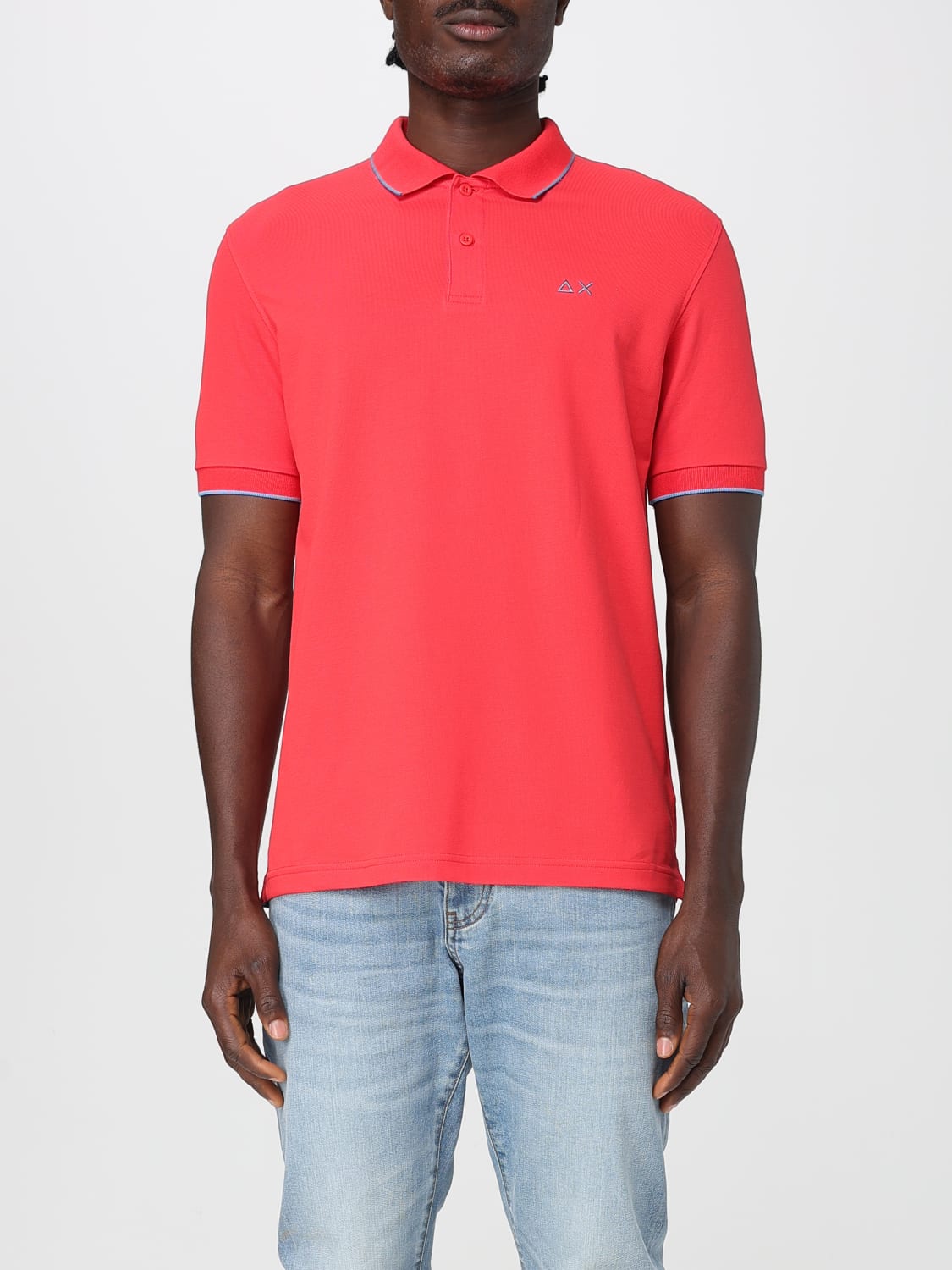 SUN68 POLO: Polo in cotone con mini logo SUN68, Rosso - Img 1