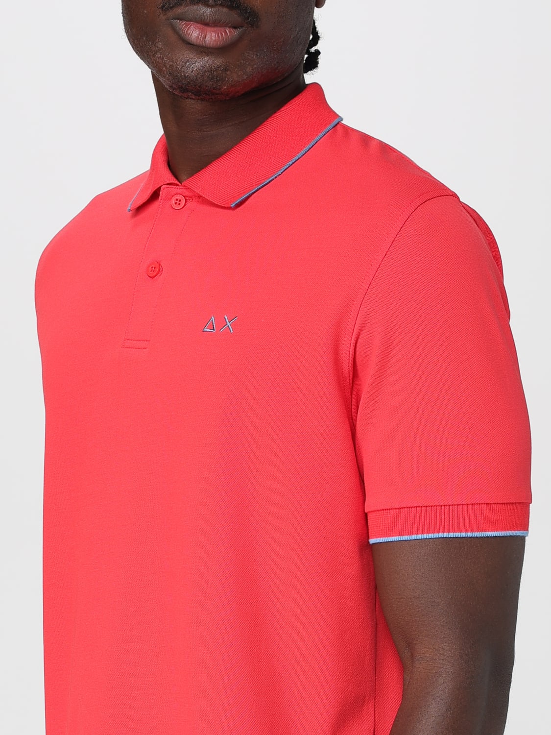 SUN68 POLO: Polo in cotone con mini logo SUN68, Rosso - Img 3