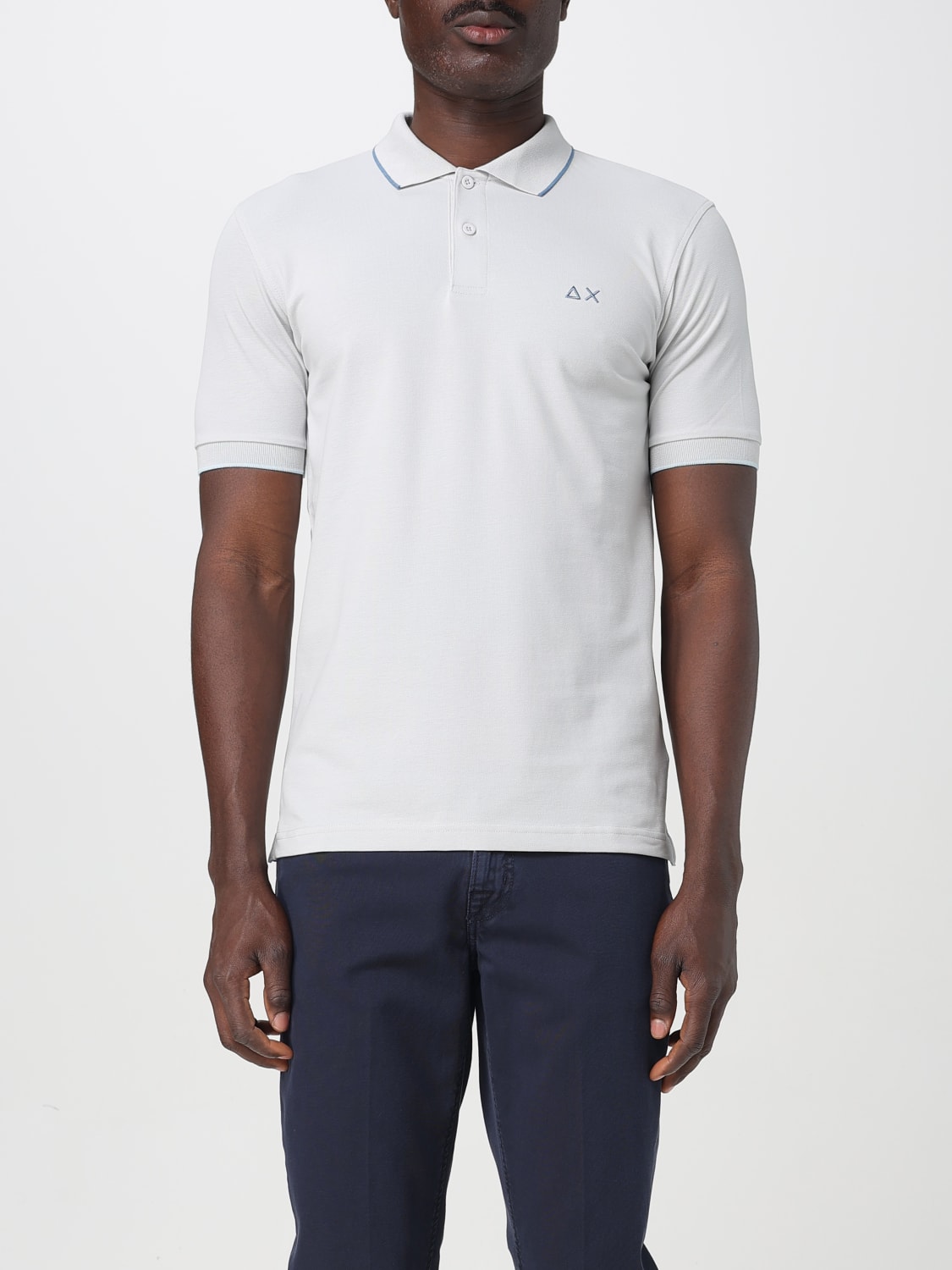 SUN68 POLO: Polo in cotone con mini logo SUN68, Grigio - Img 1