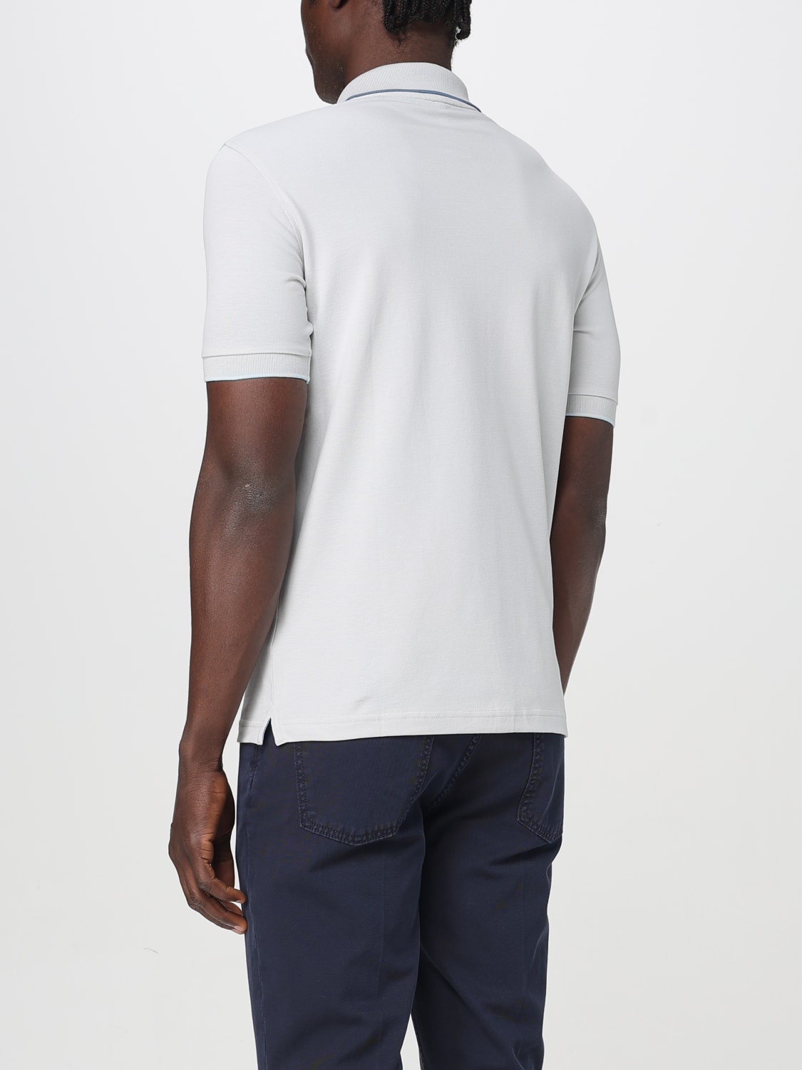 SUN68 POLO: Polo in cotone con mini logo SUN68, Grigio - Img 2