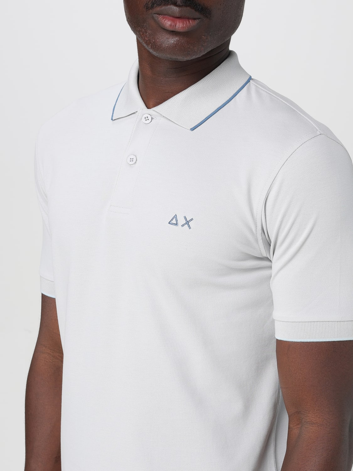 SUN68 POLO: Polo in cotone con mini logo SUN68, Grigio - Img 3