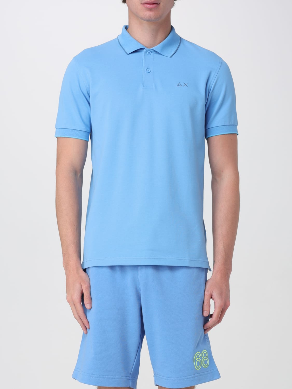 SUN68 POLO: Polo in cotone con mini logo SUN68, Avion - Img 1