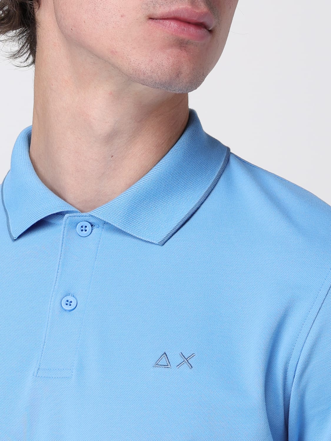 SUN68 POLO: Polo in cotone con mini logo SUN68, Avion - Img 3