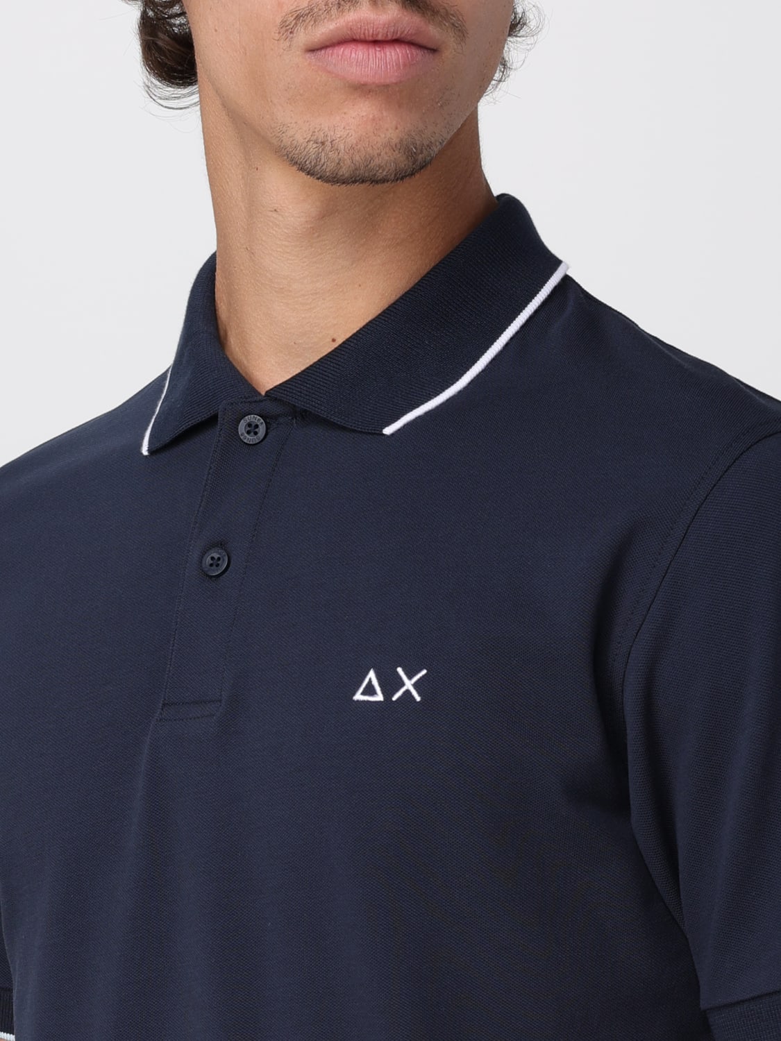 SUN68 POLO: Polo in cotone con mini logo SUN68, Blue Navy - Img 3