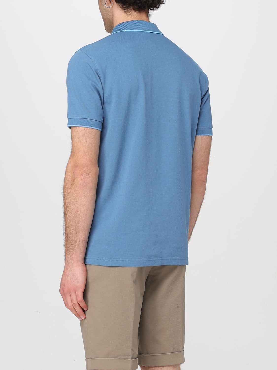 SUN68 POLO: Polo in cotone con mini logo SUN68, Blue 1 - Img 2