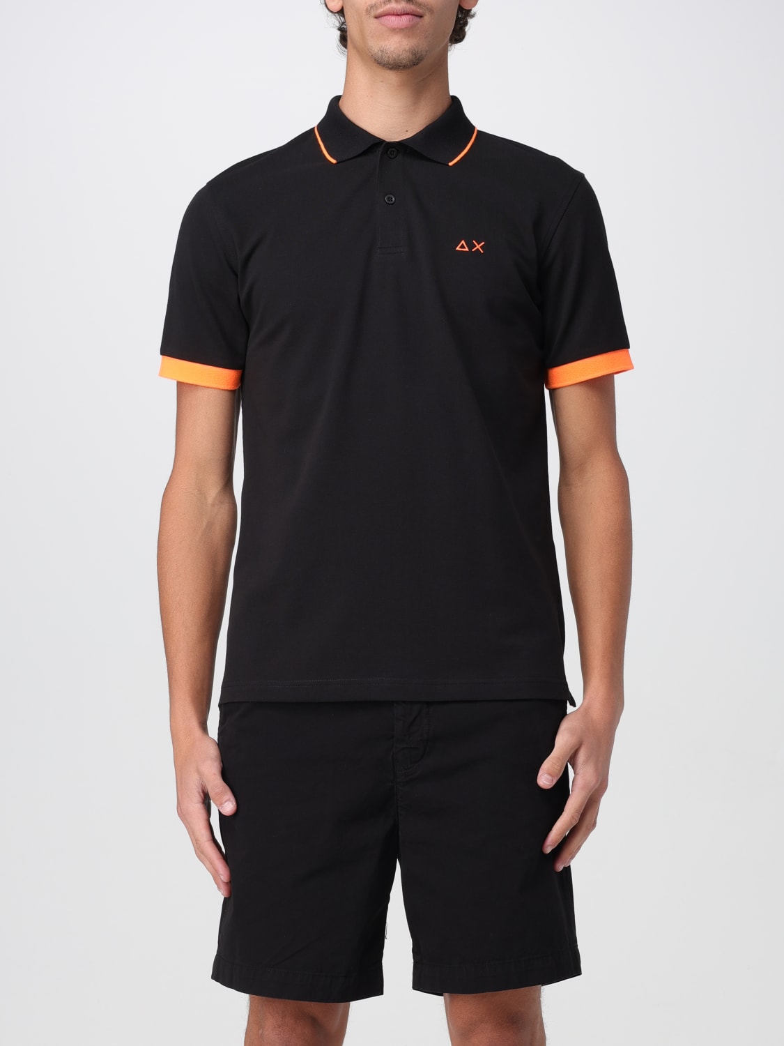 SUN68 POLO: Polo in cotone con mini logo SUN68, Nero - Img 1