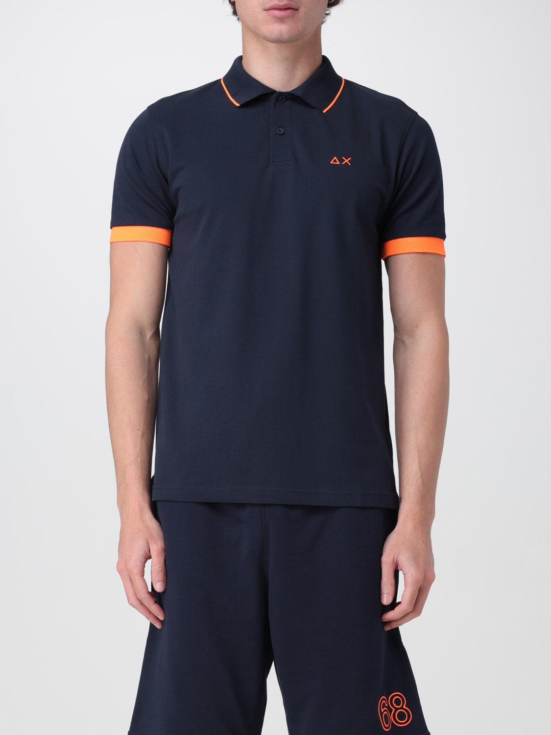 SUN68 POLO SHIRT: Polo shirt men SUN68, Blue - Img 1