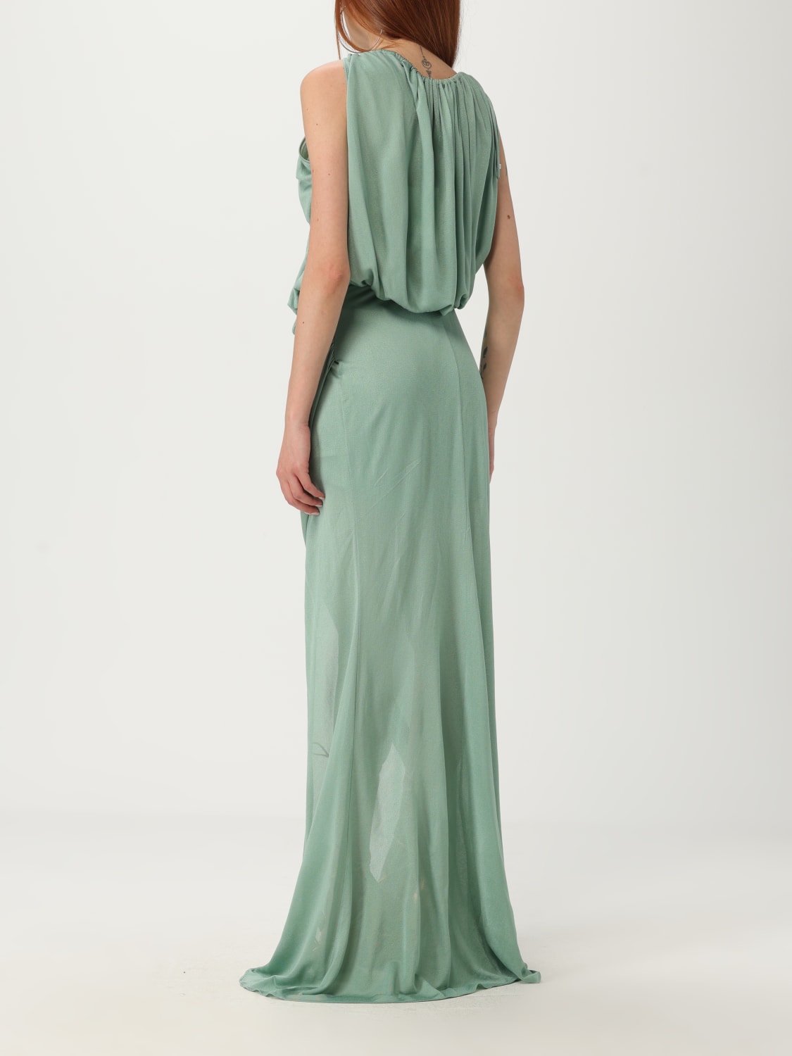 ワンピース BLUMARINE Woman Dress Green 2A586A N0432 abito_monospalla_con_drappeggi