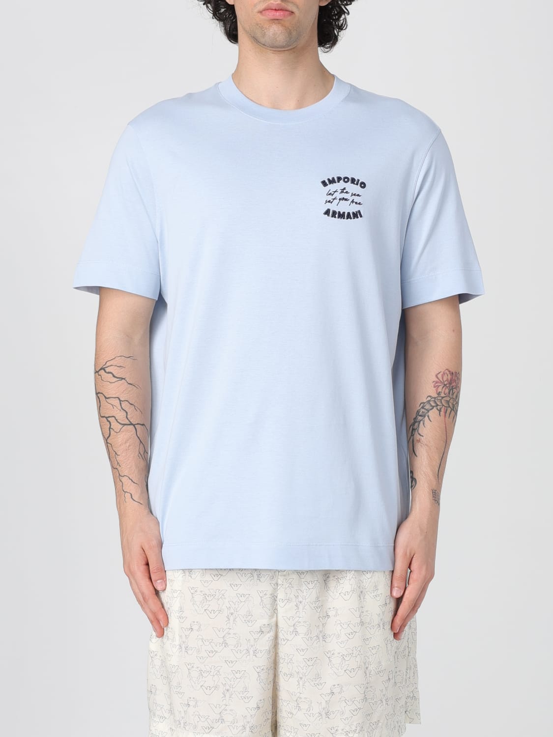 Tシャツ・カットソー EMPORIO ARMANI Men T-shirt Blue EM000827AF12926 U9378 EMPORIO ARMANI: T-shirt men - Blue | Emporio Armani t-shirt