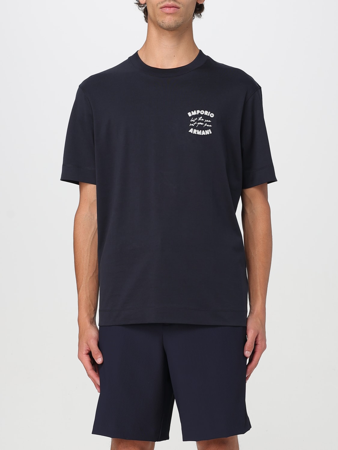EMPORIO ARMANI: T-shirt men - Navy | Emporio Armani t-shirt