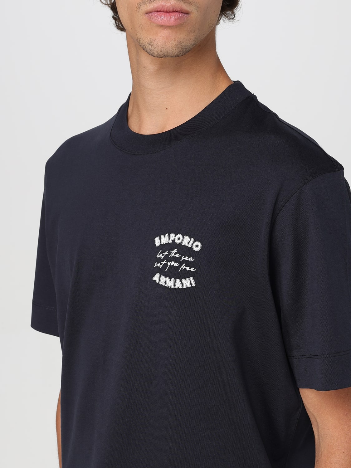 EMPORIO ARMANI: T-shirt men - Navy | Emporio Armani t-shirt