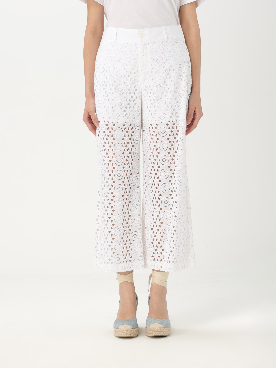 パンツ LIU JO Women Straight Pants TA5264 TS423 M9185 WHITE LIU JO: Pants woman - Beige | Liu Jo pants TA5264TS423