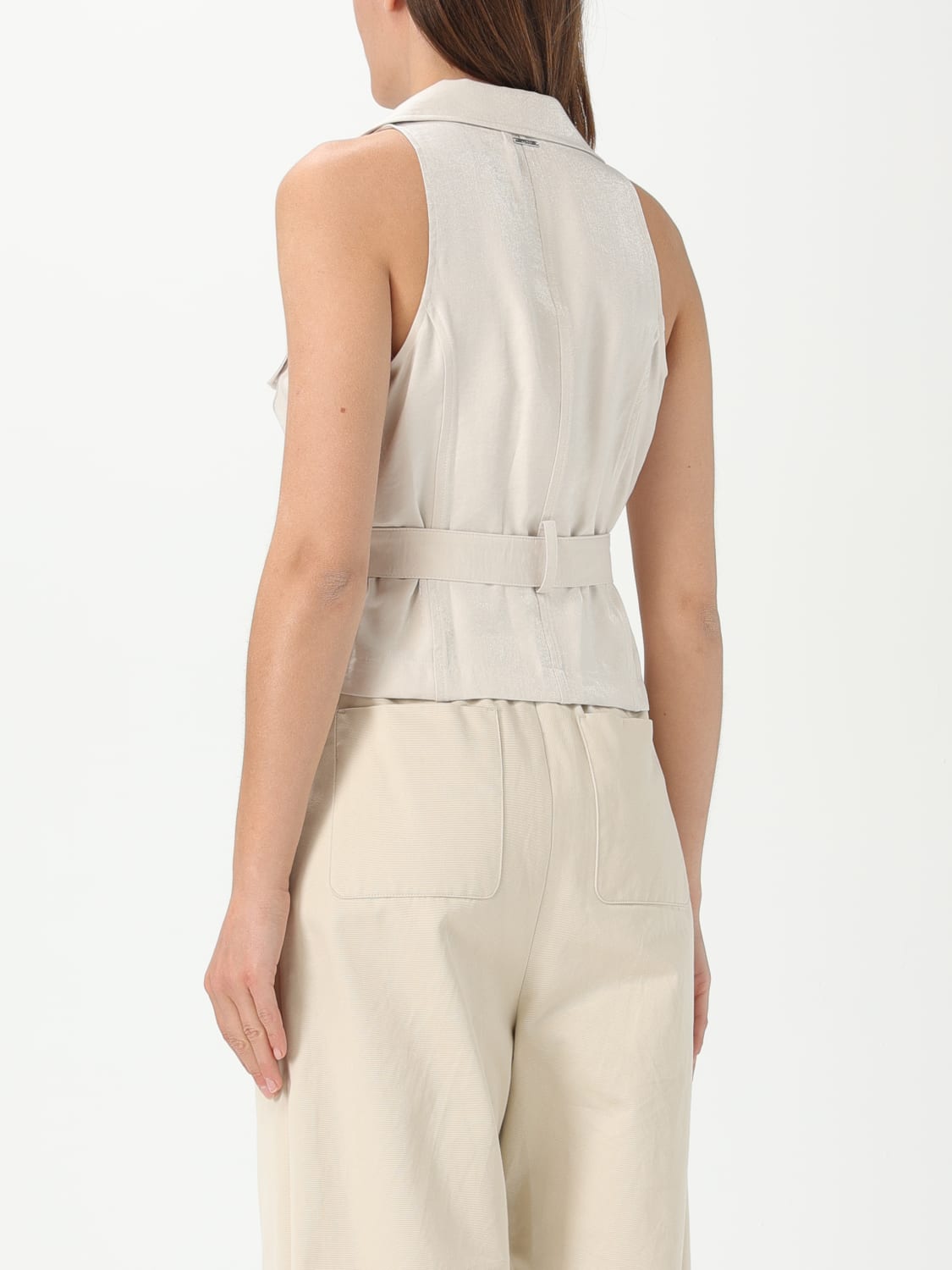 アウターその他 LIU JO Woman Waistcoat Natural WA5422T3406 20304 wkzvgyLYnUkHU6xcWA5422_T3406_2