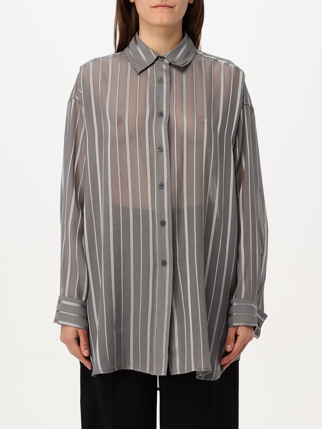 REMAIN CAMICIA: Camicia Remain in misto viscosa a righe , Nero - Img 1