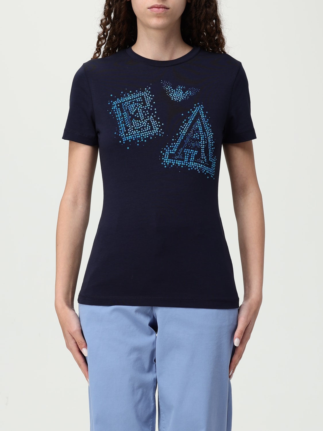 Tシャツ・カットソー EMPORIO ARMANI Woman T-Shirt Blue EW001521AF12571 UB115 EMPORIO ARMANI: T-shirt woman - Blue | Emporio Armani t