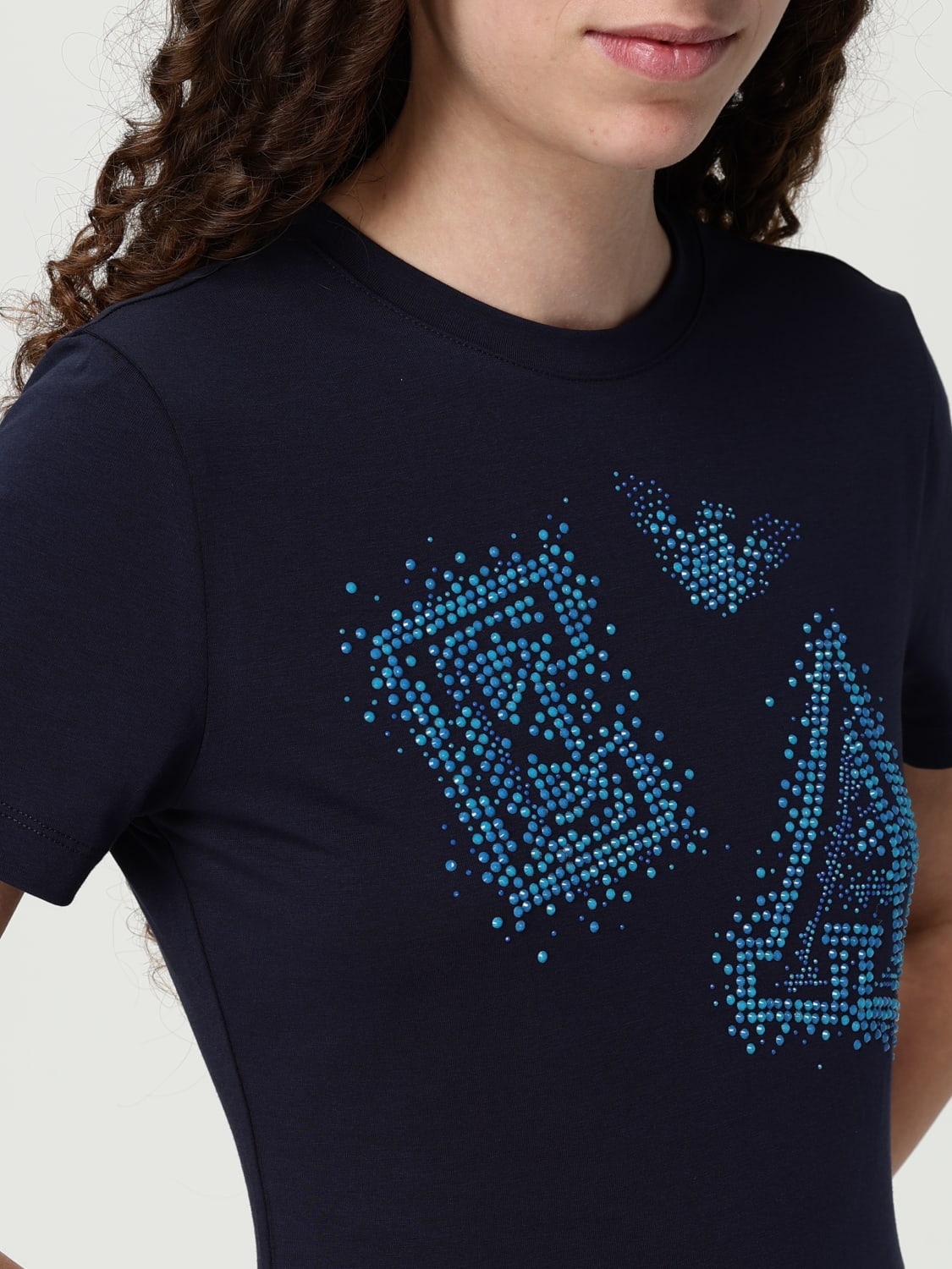 Tシャツ・カットソー EMPORIO ARMANI Woman T-Shirt Blue EW001521AF12571 UB115 EMPORIO ARMANI: T-shirt woman - Blue | Emporio Armani t