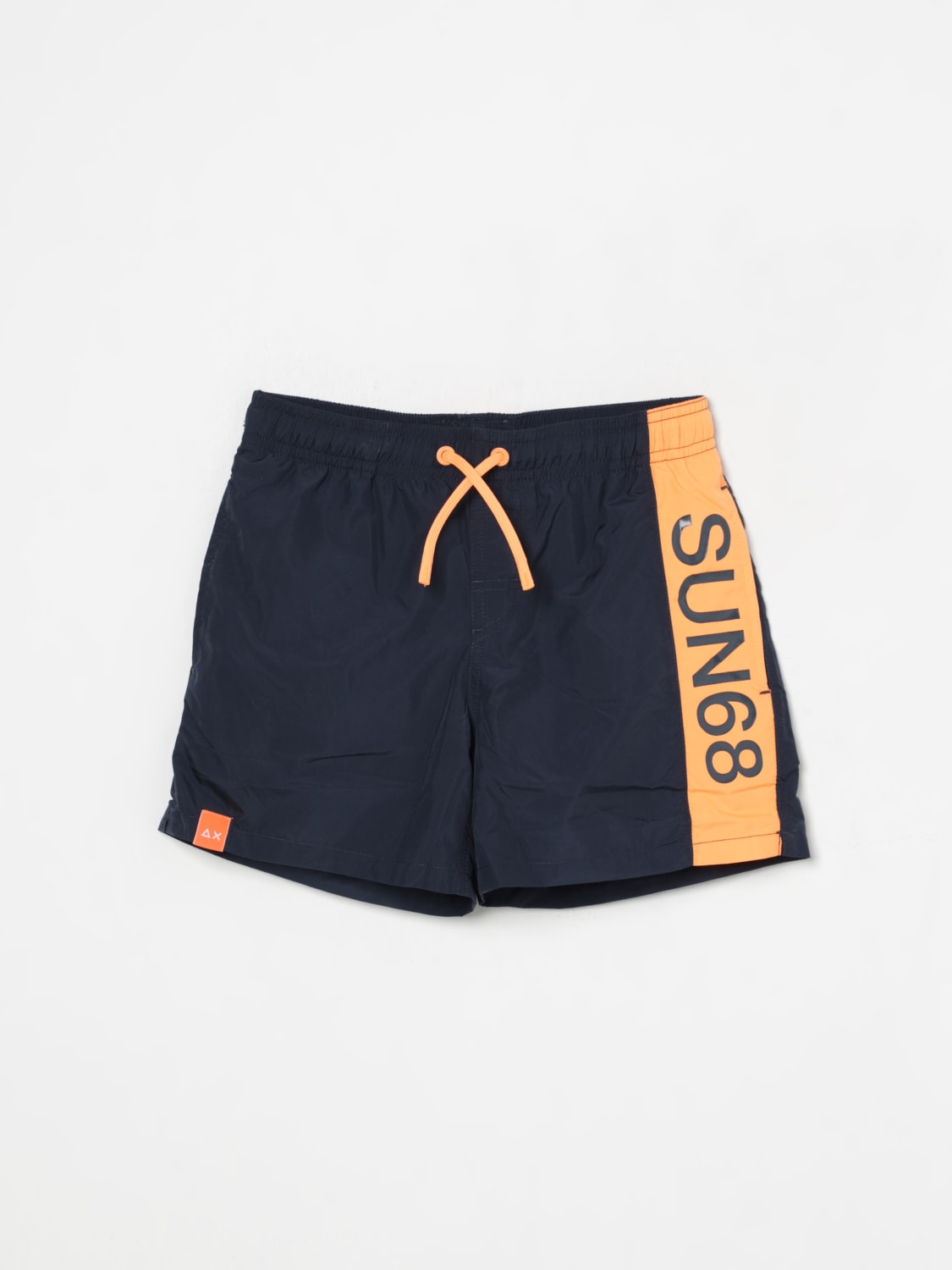 SUN68 COSTUME: Costume da bagno con bande logate SUN68, Blue - Img 1