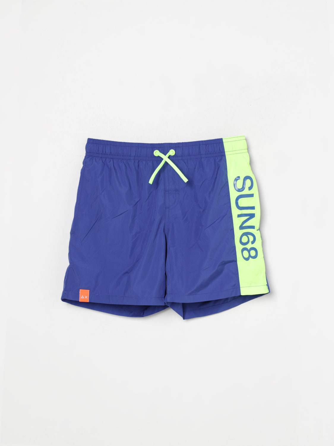 SUN68 COSTUME: Costume da bagno con bande logate SUN68, Blue Navy - Img 1