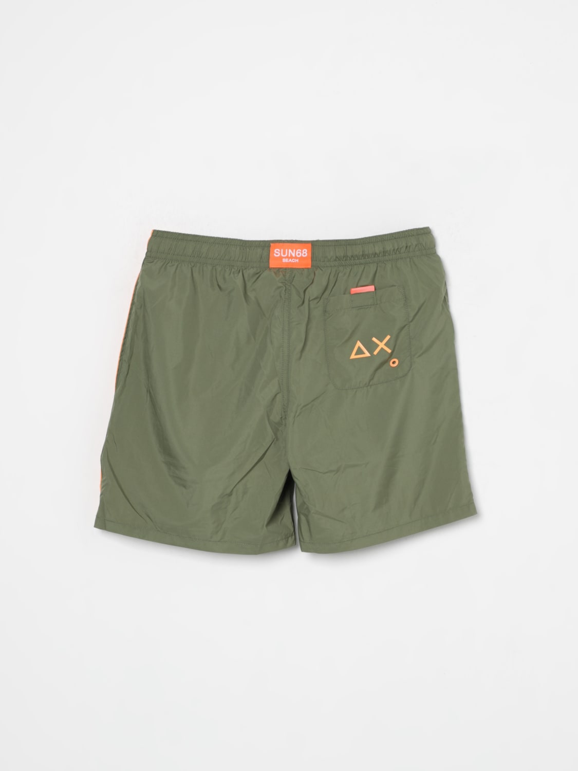 SUN68 COSTUME: Costume da bagno con bande logate SUN68, Militare - Img 2