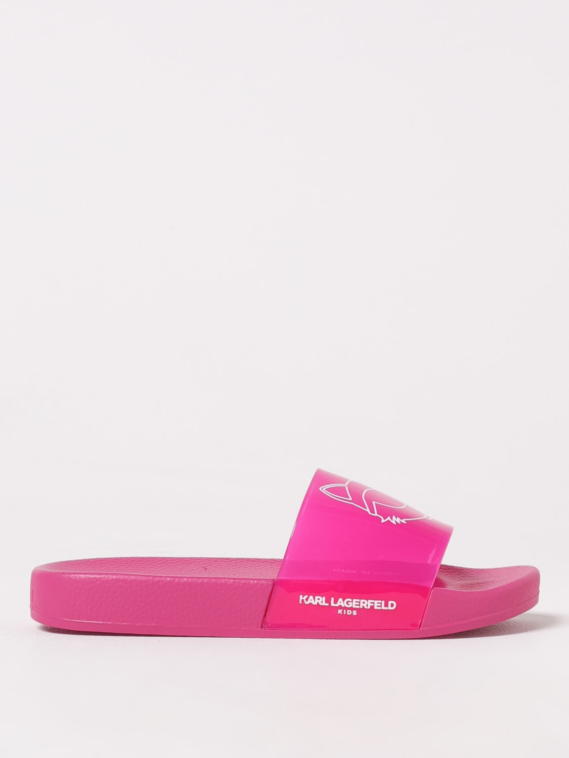 KARL LAGERFELD KIDS SCARPE: Sliders Choupette Karl Lagerfeld Kids in gomma , Fuxia - Img 1