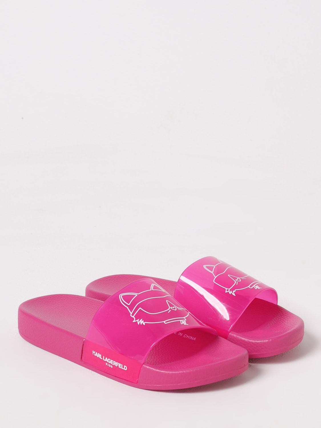 KARL LAGERFELD KIDS SCARPE: Sliders Choupette Karl Lagerfeld Kids in gomma , Fuxia - Img 2