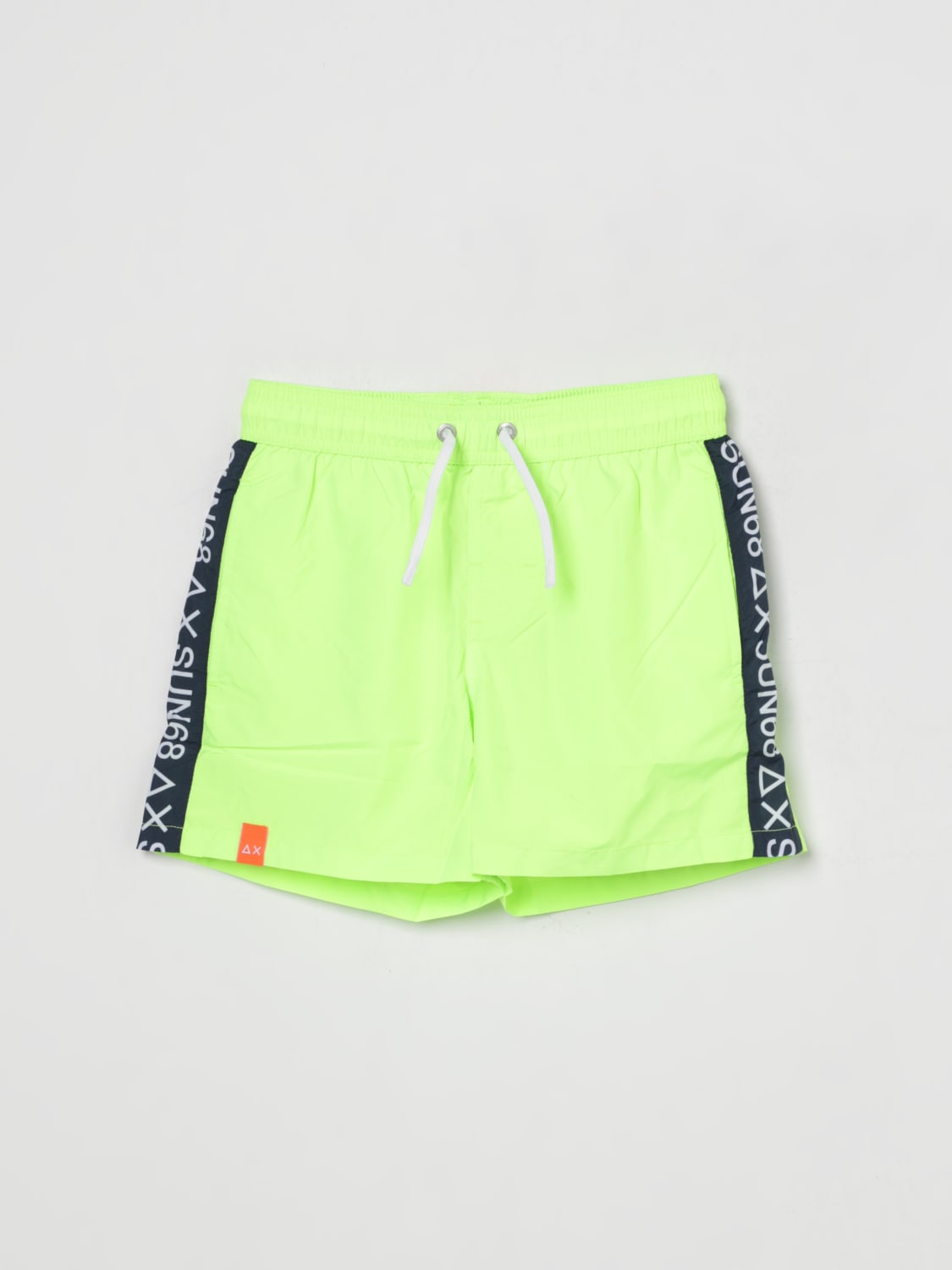 SUN68 COSTUME: Costume da bagno con bande logate SUN68, Giallo - Img 1