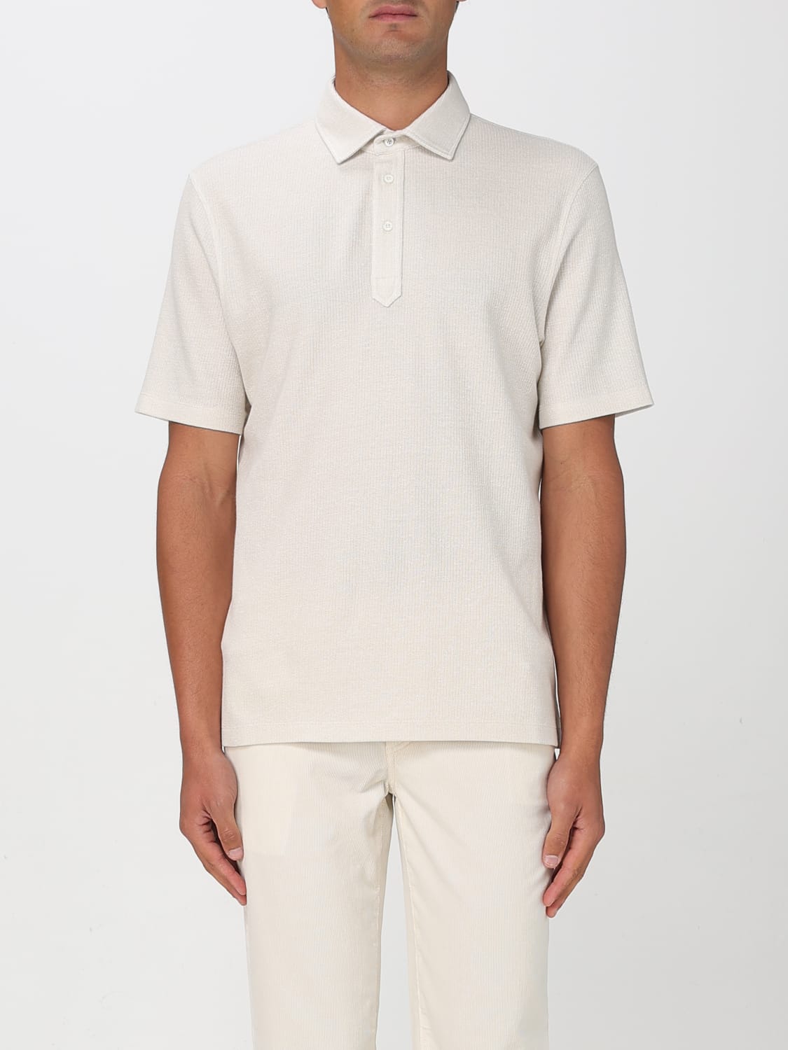 Piqué polo shirt for Man in Navy Blue | Brunello Cucinelli