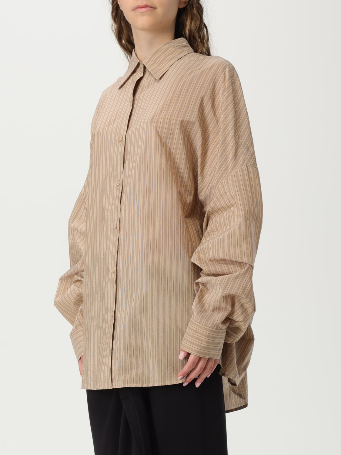 DRIES VAN NOTEN HEMDBLUSE: Hemdbluse damen Dries Van Noten, Beige - Img 4