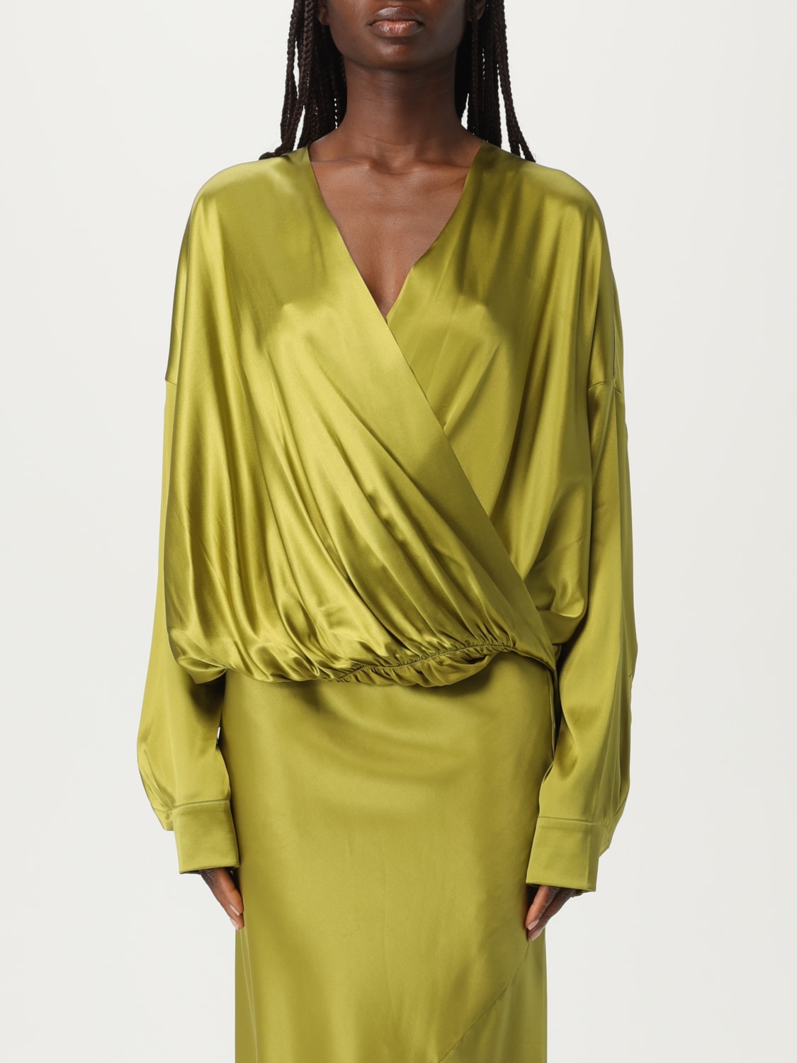 DRIES VAN NOTEN TOP: Shirt woman Dries Van Noten, Olive - Img 1