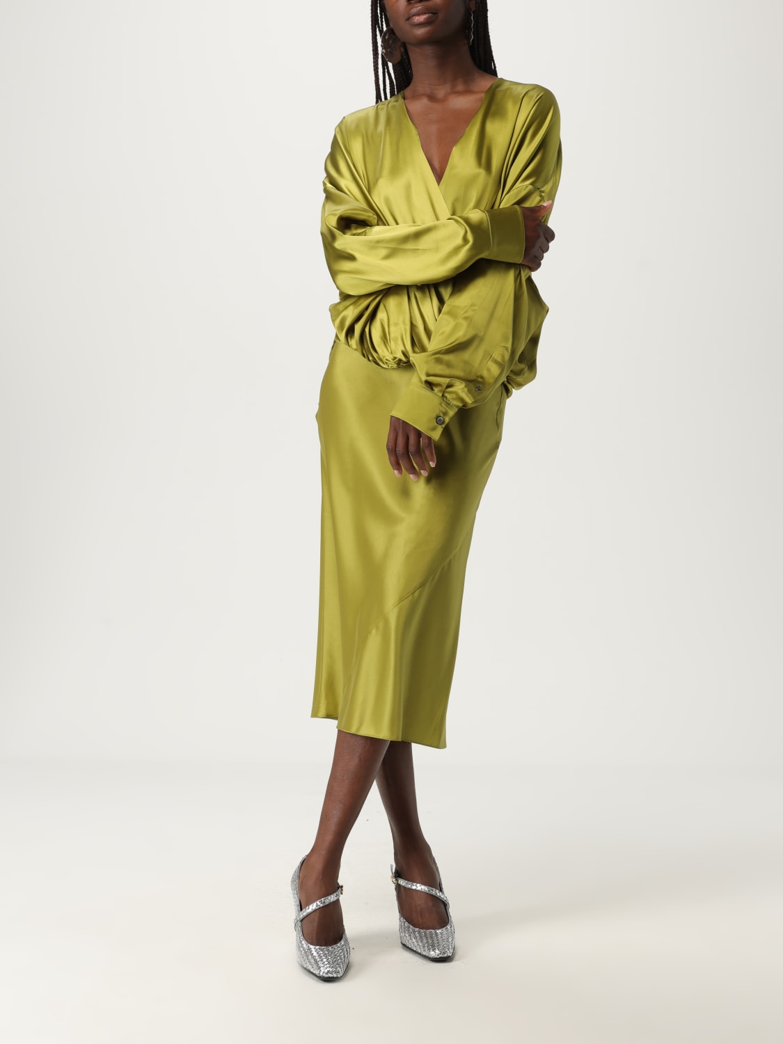 DRIES VAN NOTEN TOP: Shirt woman Dries Van Noten, Olive - Img 2