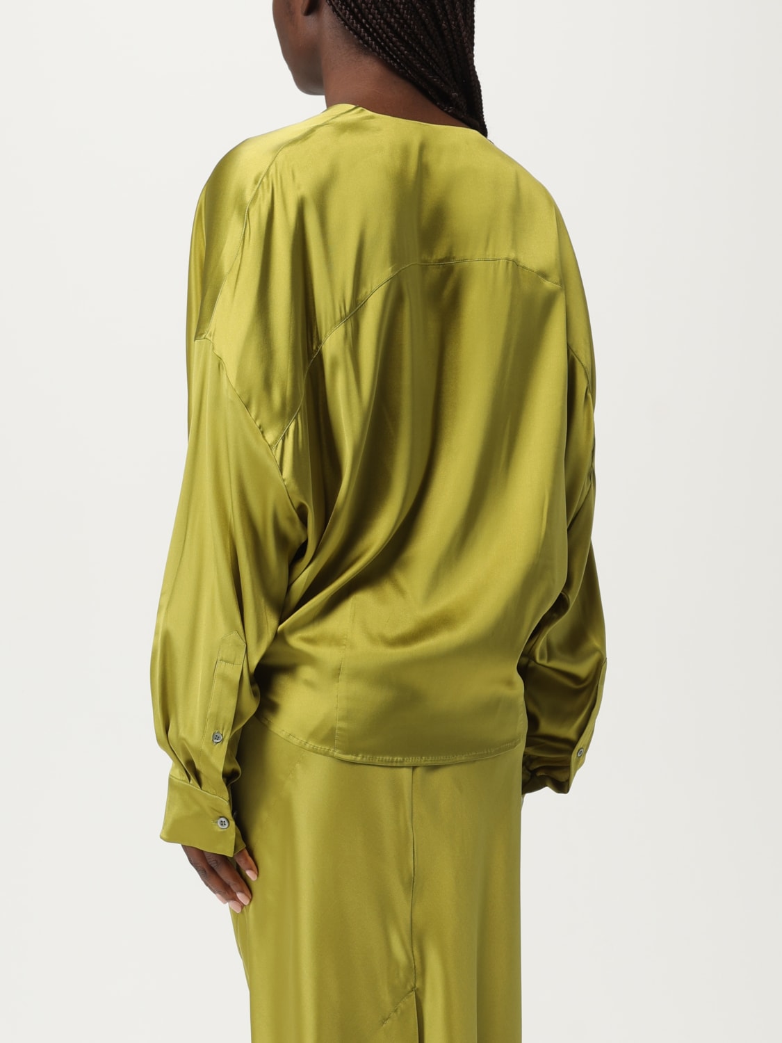 DRIES VAN NOTEN TOP: Shirt woman Dries Van Noten, Olive - Img 3