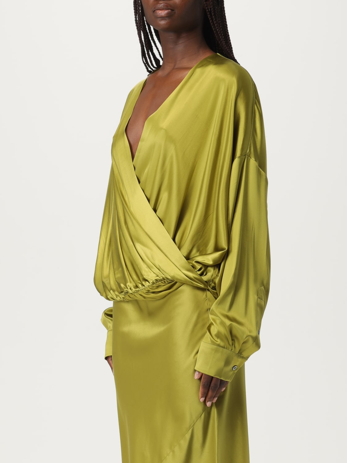 DRIES VAN NOTEN TOP: Shirt woman Dries Van Noten, Olive - Img 4