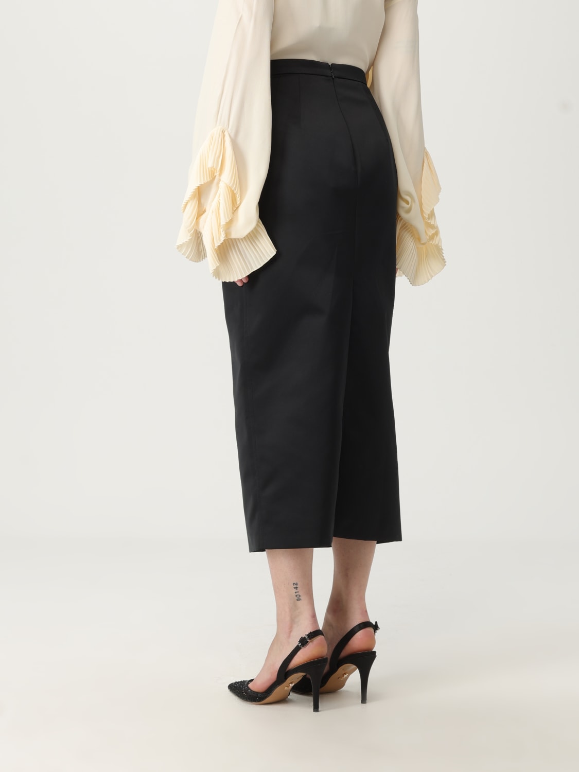 スカート overdue flair : 25SS / DRAPED TURN OVER SKIRT (2colors) Plus Crepe Fold Over Waist Midaxi Skirt | boohoo