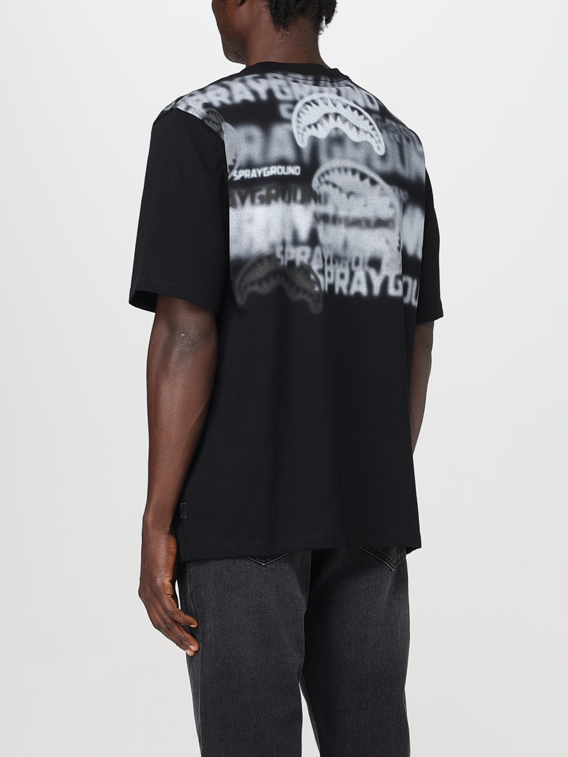 SPRAYGROUND T-SHIRT: T-shirt Sprayground in cotone con stampa logo , Nero - Img 2