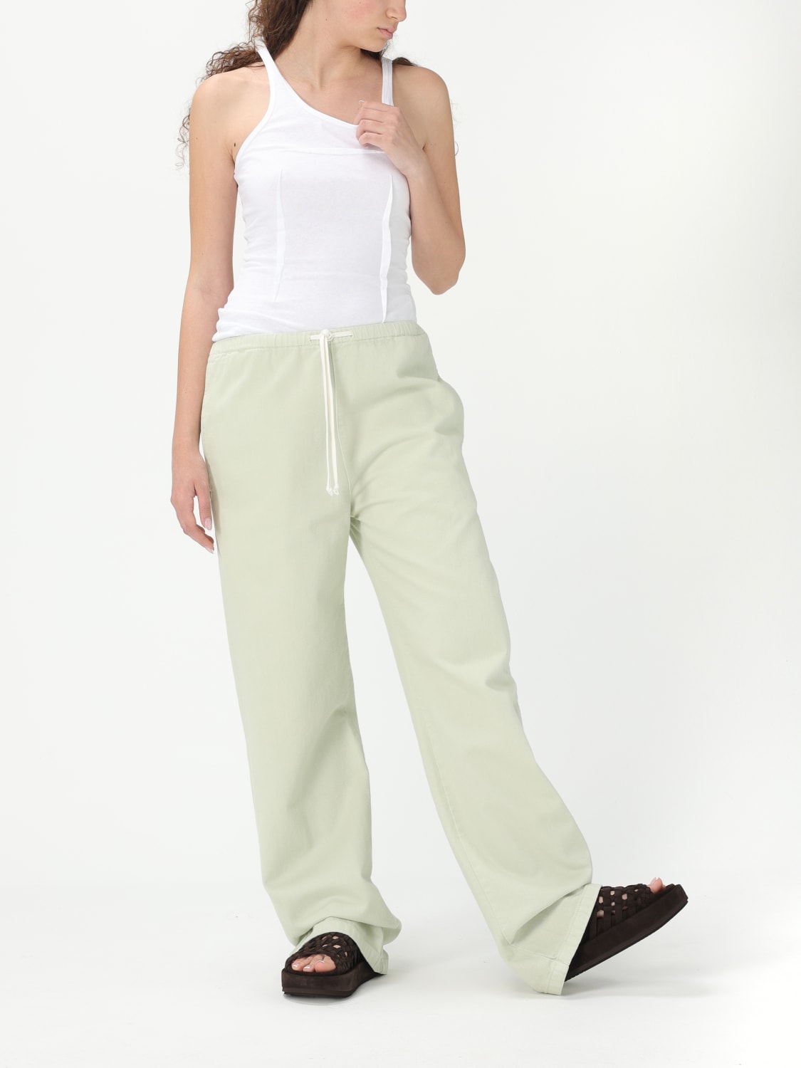 パンツ MM6 MAISON MARGIELA Woman Pants Green S62KB0235S30653 688 MM6 Maison Margiela Wide Leg Trouser in Green – Cedar & Hyde