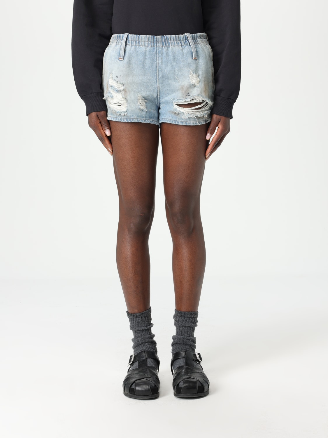 MM6 MAISON MARGIELA SHORTS: Short woman Mm6 Maison Margiela, Blue - Img 1