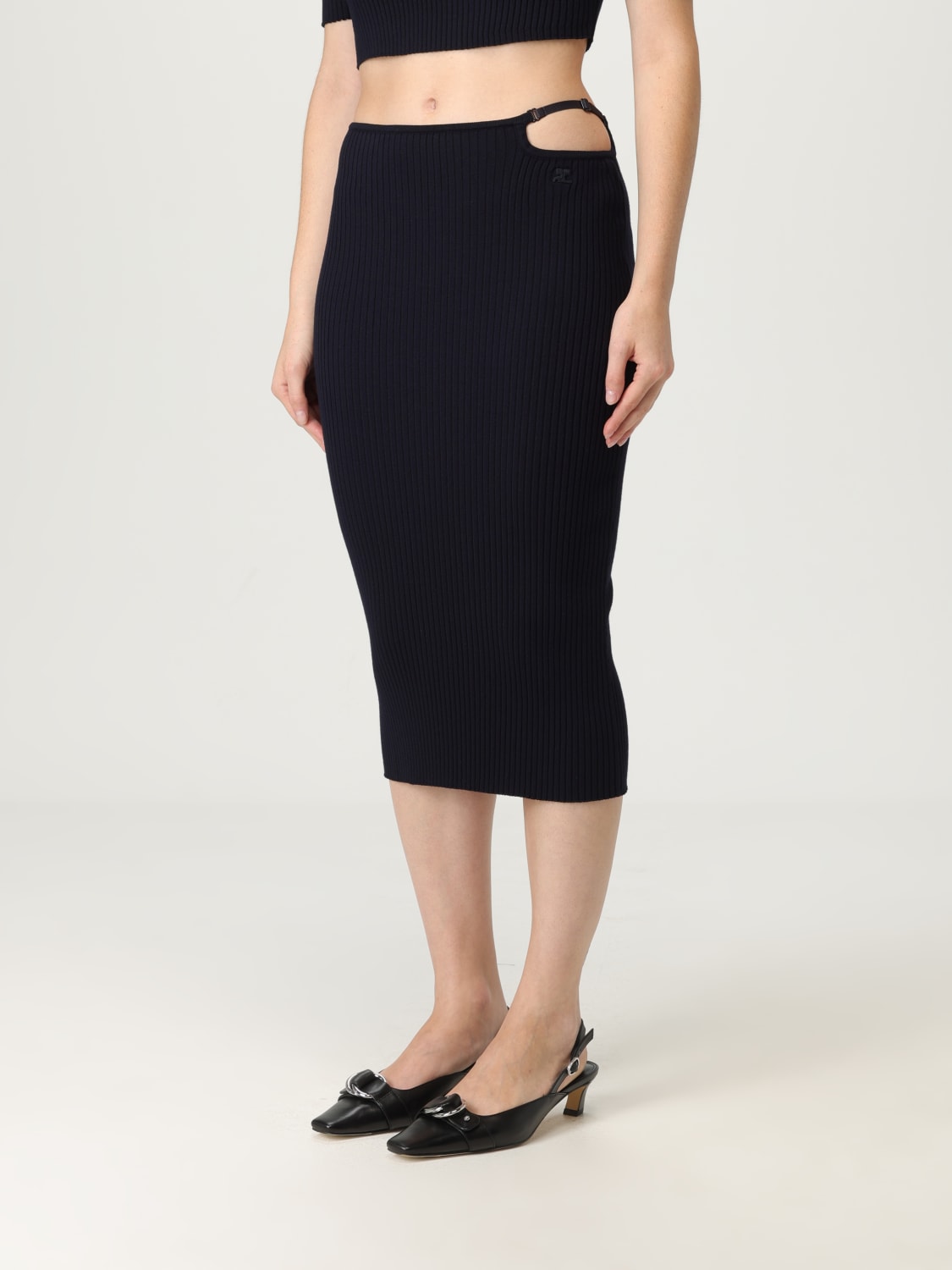 COURRÈGES SKIRT: Skirt woman CourrÈges, Blue - Img 4