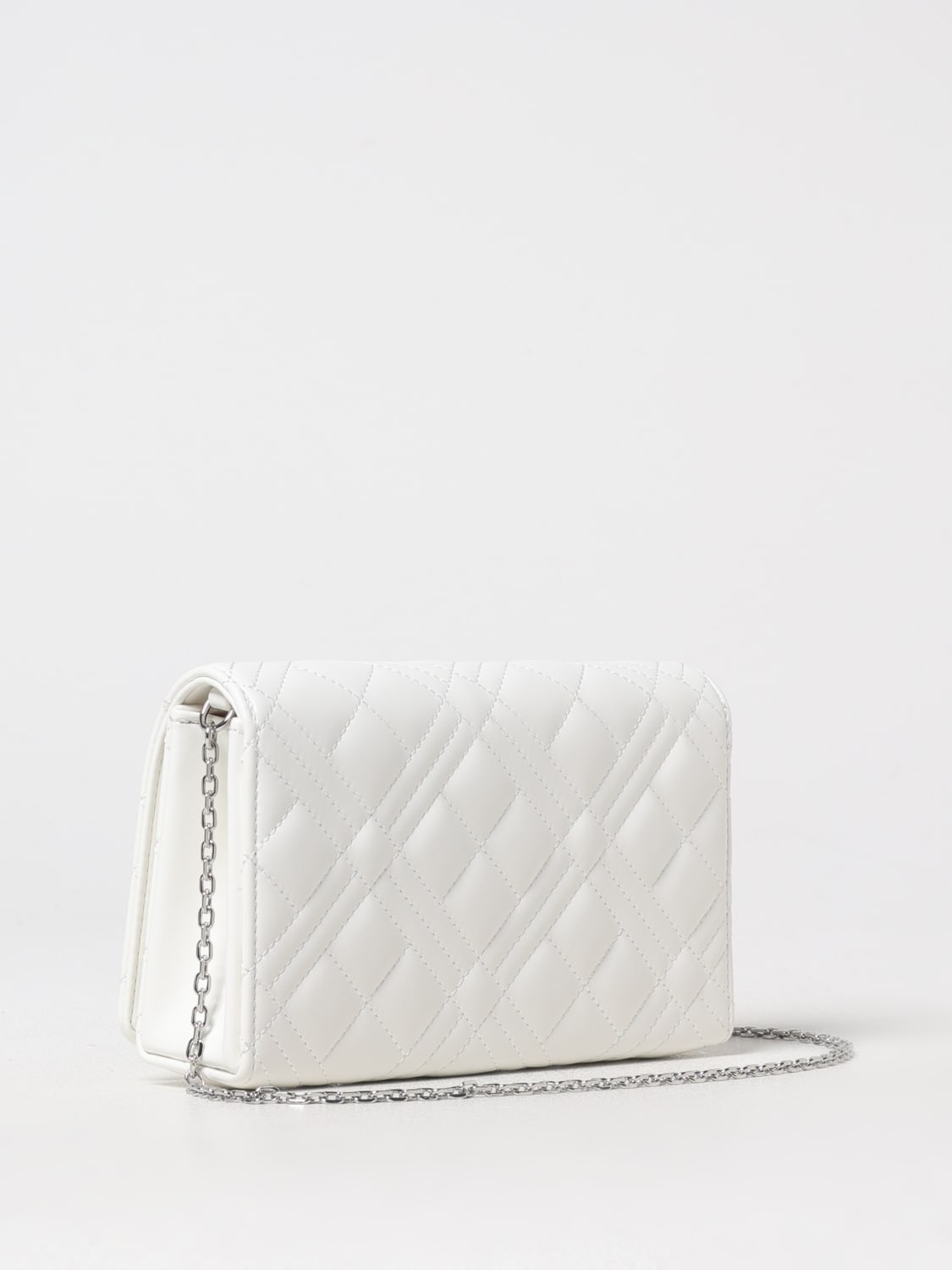 LOVE MOSCHINO BORSA MINI: Borsa Love Moschino in pelle sintetica matelassè , Bianco - Img 2