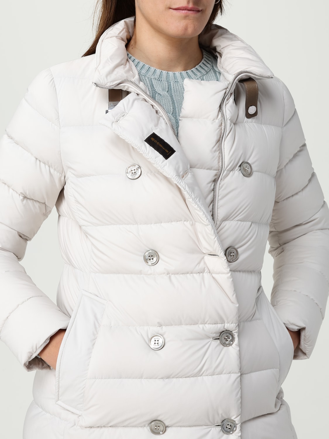 コート MOORER Woman Coat Ivory MODGI100237 U0119 MOORER: Coat woman - Ivory | Moorer jacket MODGI100237