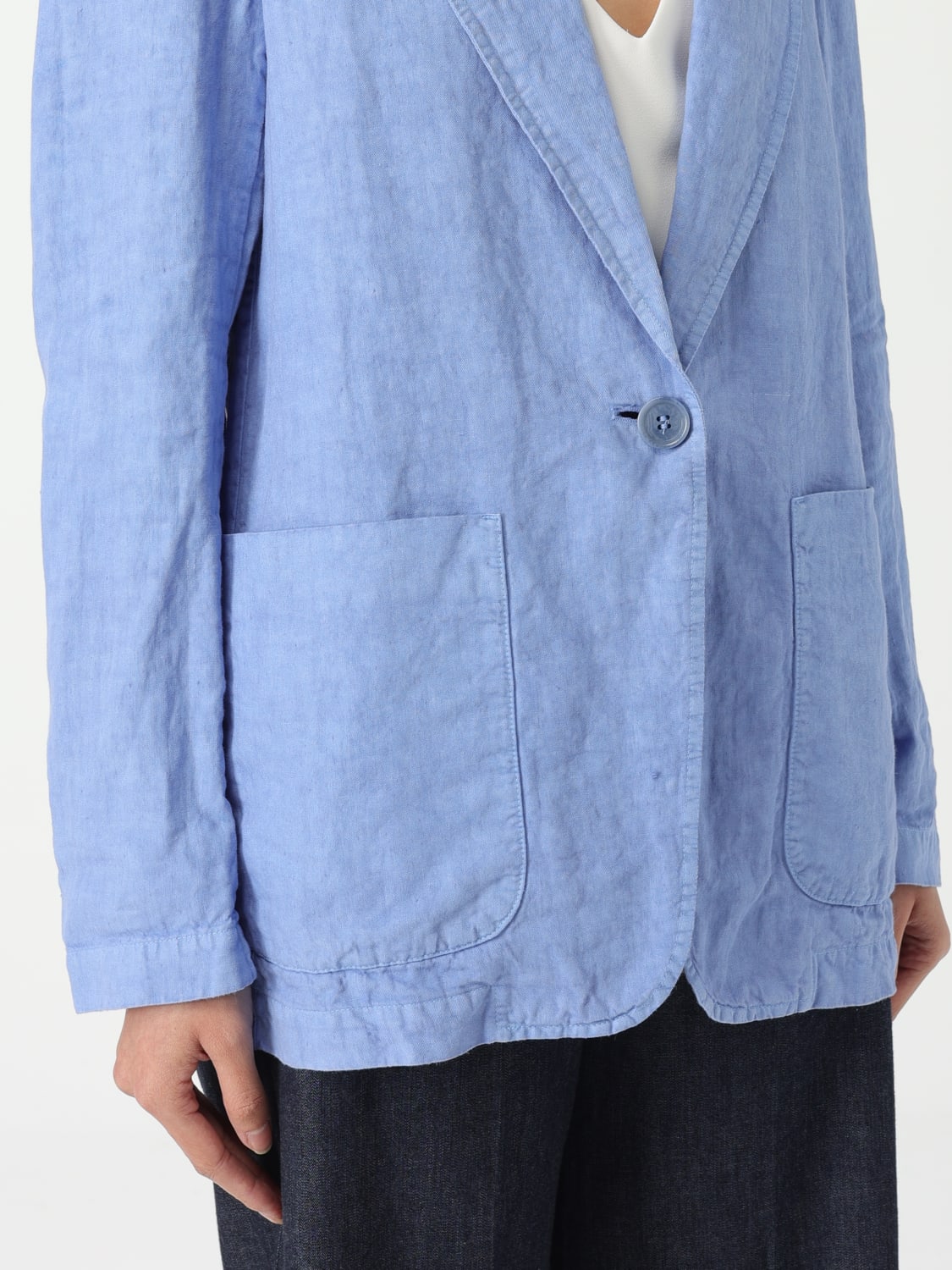 ジャケット ASPESI Woman Jacket Gnawed Blue G0945C253 85104 ASPESI: Jacket woman - Gnawed Blue | Aspesi blazer G0945C253