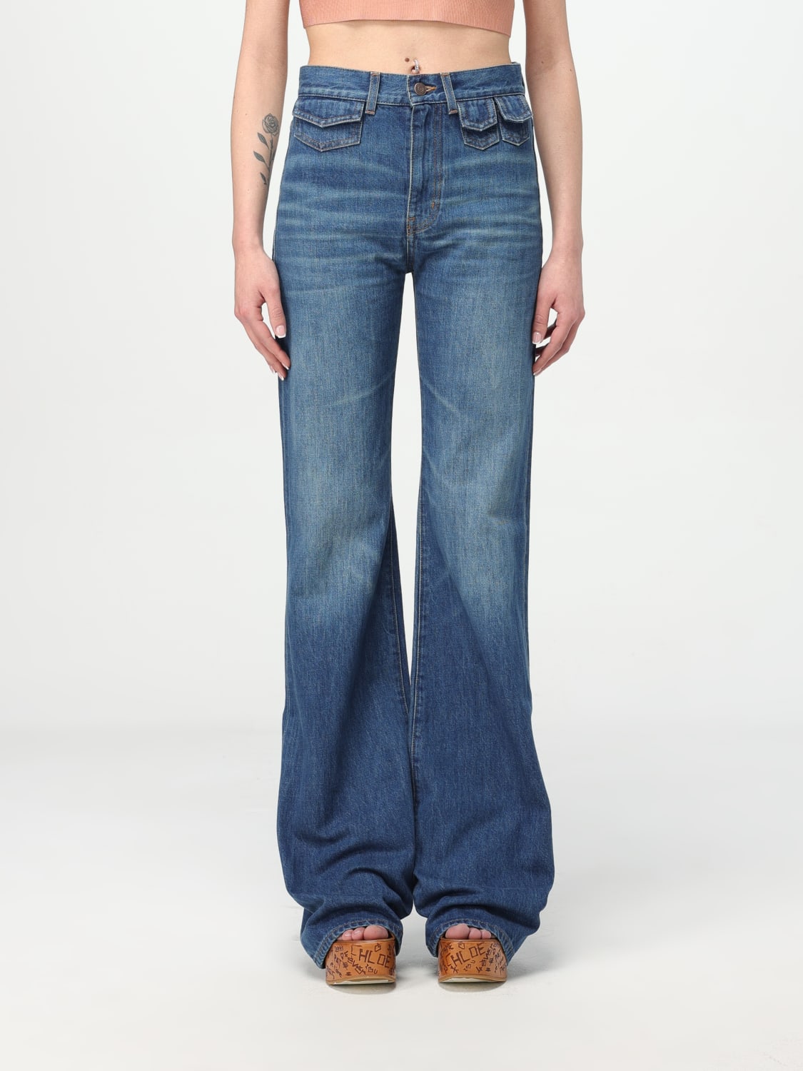 CHLOÉ: Jeans woman - Blue | Chloé jeans CH25UDP03258 online