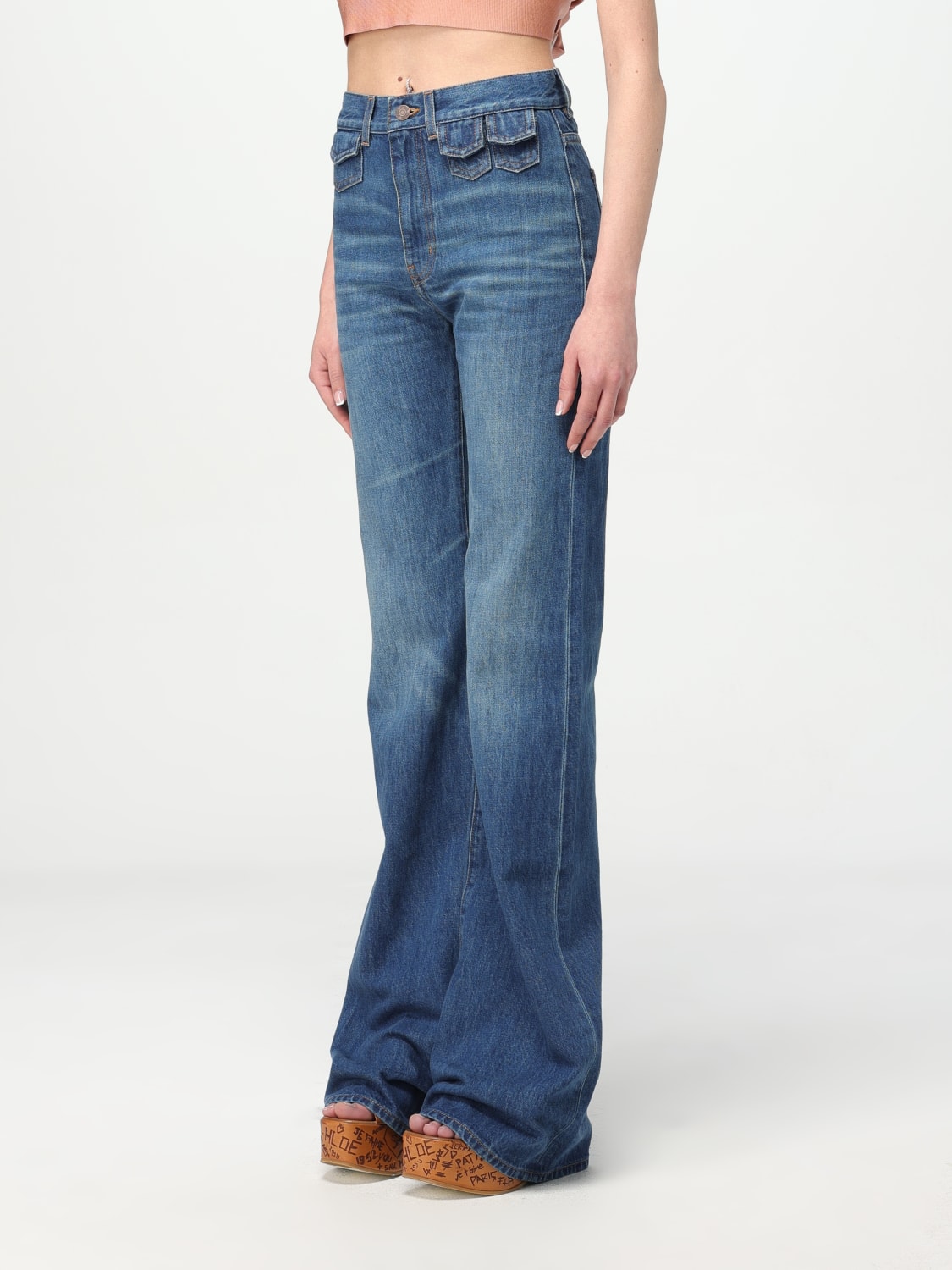 デニム・ジーパン Chloe SS25 STRAIGHT DENIM (CH25UDP03258 4C6) CHLOÉ: Jeans woman - Blue | Chloé jeans CH25UDP03258 online