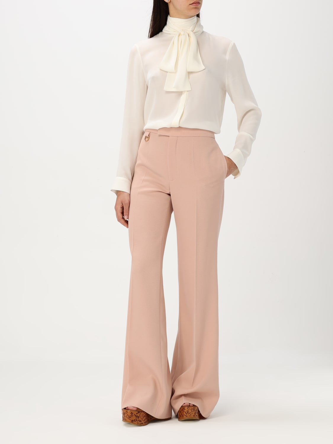 パンツ CHLOE Woman Pants Pink CH25UPA03012 6H9 CHLOÉ: Pants woman - Pink | Chloé pants CH25UPA03012 online