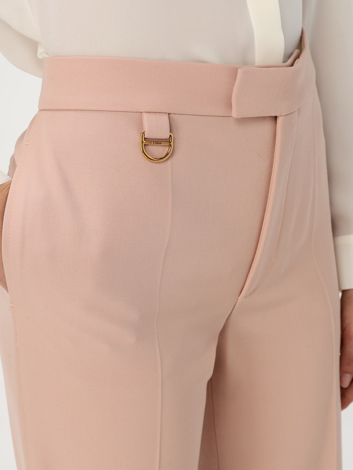 パンツ CHLOE Woman Pants Pink CH25UPA03012 6H9 CHLOÉ: Pants woman - Pink | Chloé pants CH25UPA03012 online