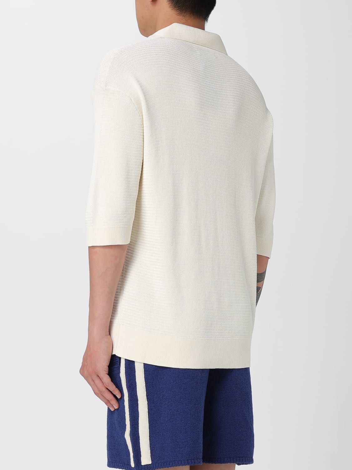 LANEUS POLO: Polo in maglia di cotone Laneus, Bianco - Img 3