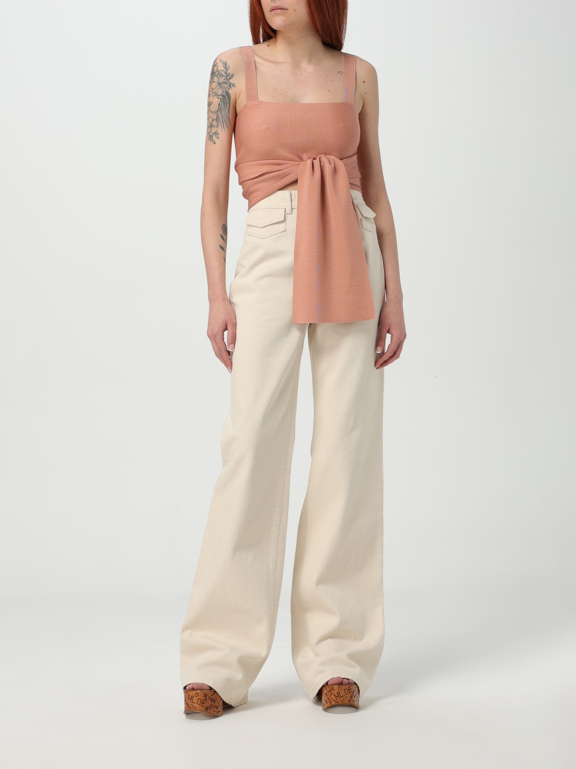 デニム・ジーパン CHLOE Women Denim Pants CH25UDP03251 112 WHITE CHLOÉ: Jeans woman - White | Chloé jeans CH25UDP03251 online