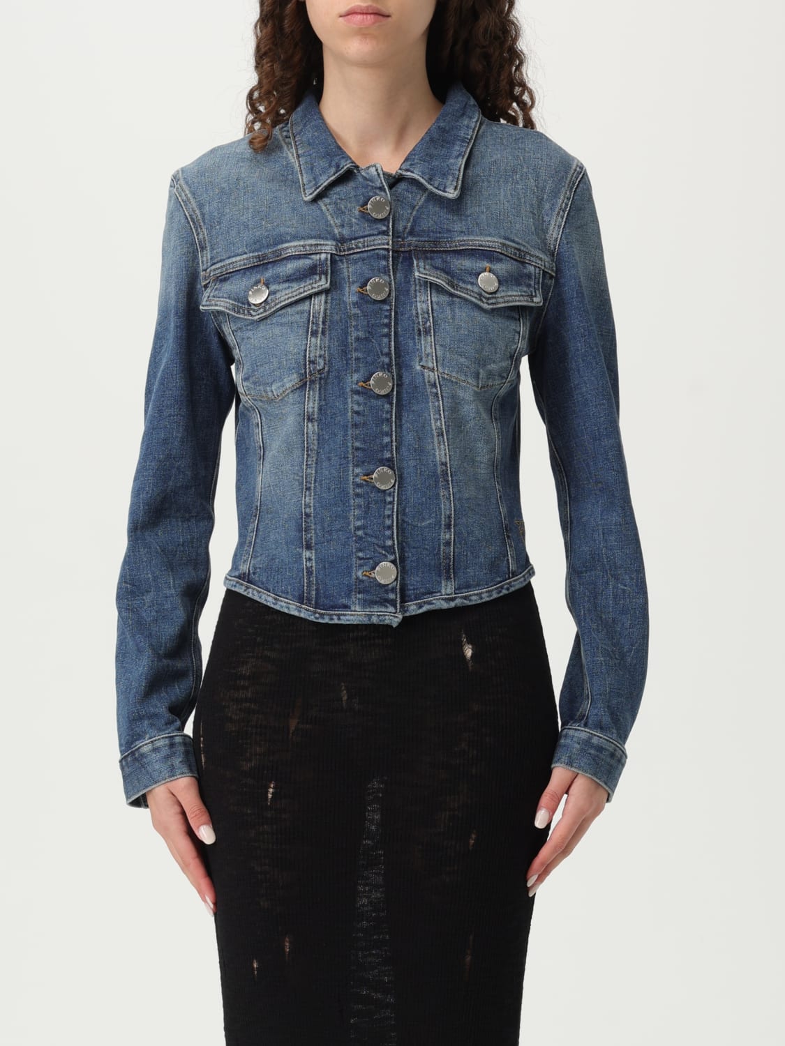 アウターその他 PINKO Woman Blazer Denim 104972A2I5 PJZ Bustier jacket in indigo denim PINKO → Shop Online