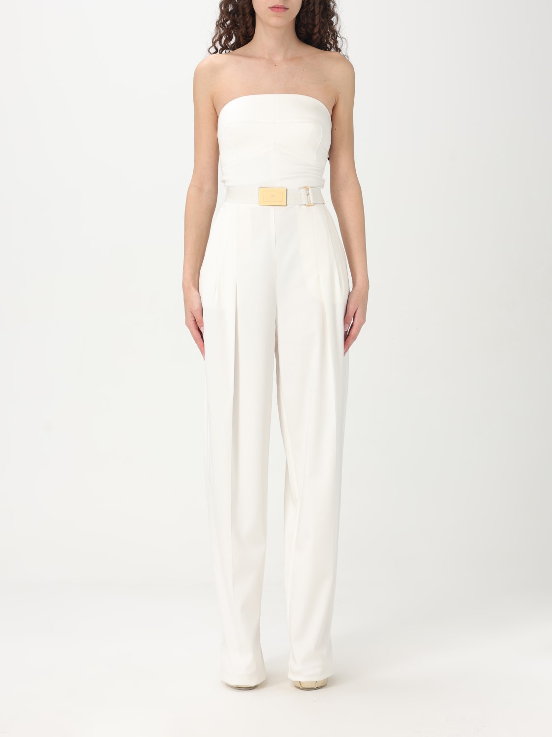 ELISABETTA FRANCHI JUMPSUIT: Elisabetta Franchi women's jumpsuit, White - Img 1