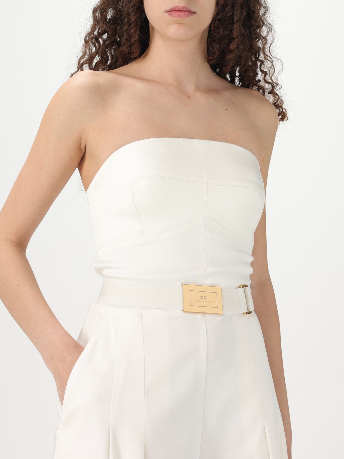ELISABETTA FRANCHI JUMPSUIT: Elisabetta Franchi women's jumpsuit, White - Img 3